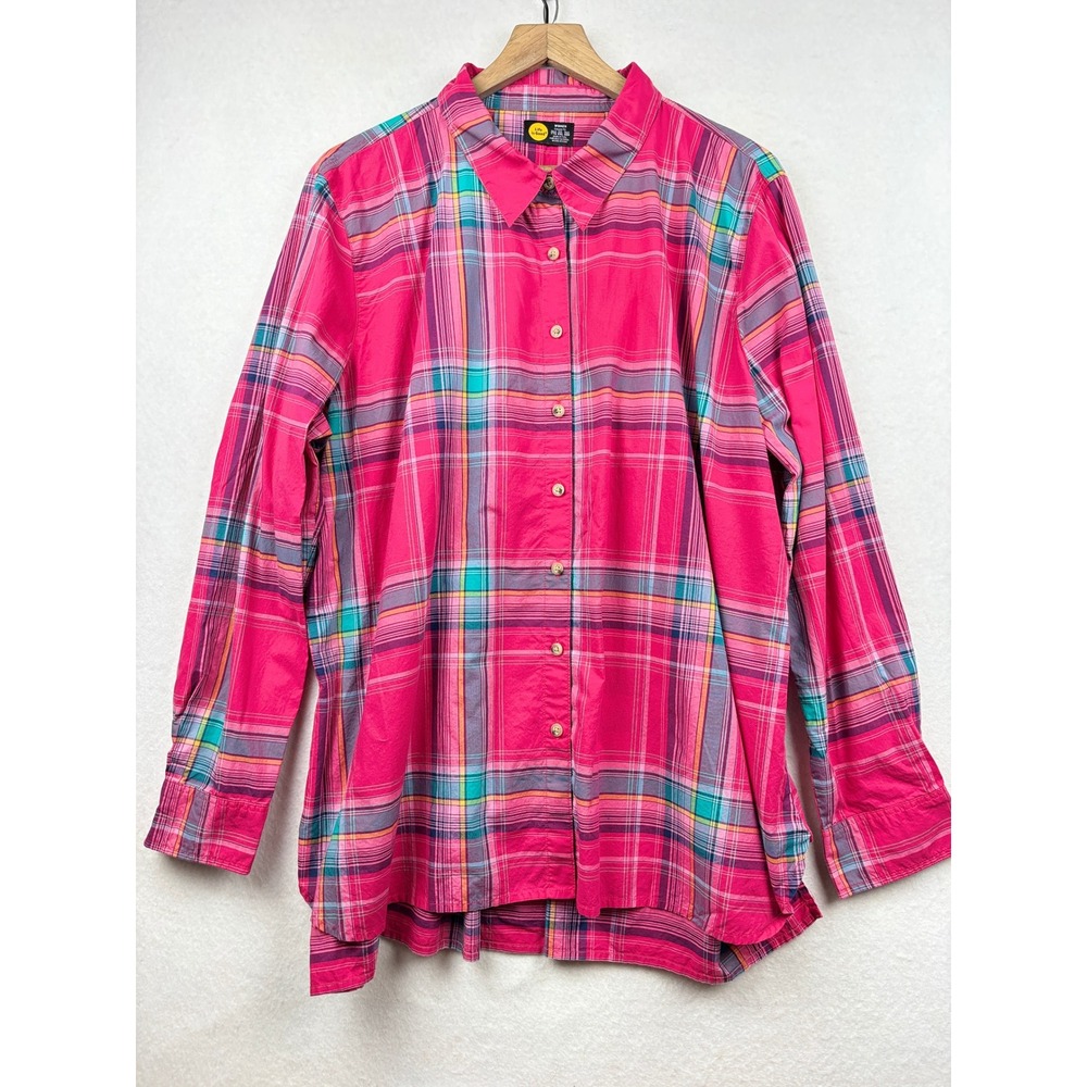 Life is Good Plaid Button Down Shirt Womens XXL Classic Fit